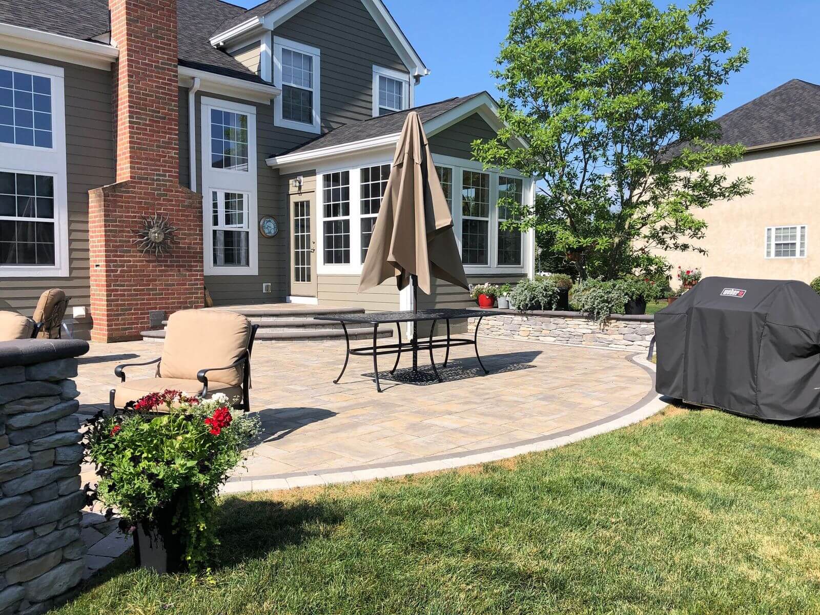 furnished paver patio